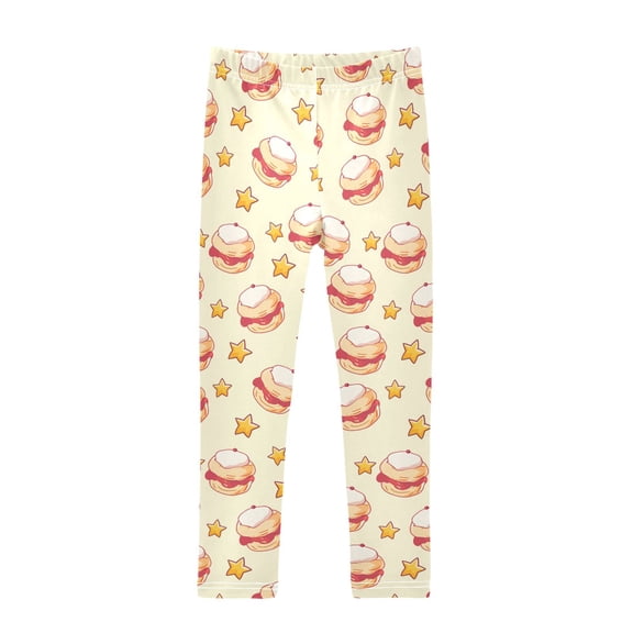 Strawberry Jam Cake Pattern Printed Leggings Yoga Pants for in 4t to 10t