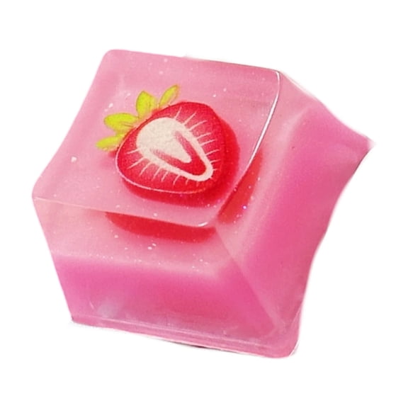 Strawberry Jelly Fruit Keycaps Crossed shaft Mount with Backlits Resin Keycaps For Mechanical Keyboards