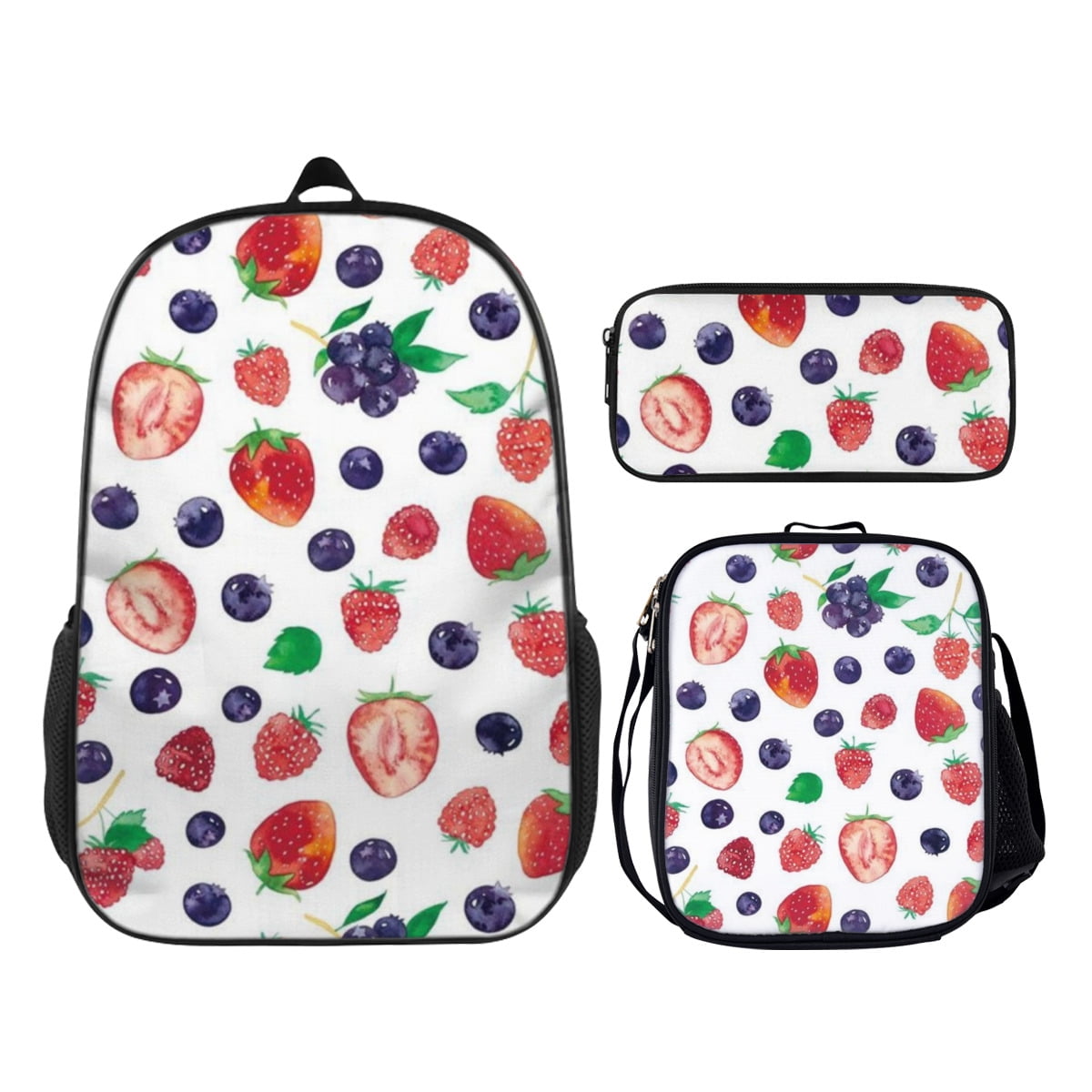Easygdp Cartoon Sushi Backpack For Boys And Girls With Lunch Box Pencil Bag Set 3 In 1 Teens Printed School Bag - View #2