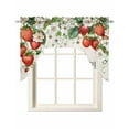 thumbnail image 1 of Strawberry Kitchen Curtains Swag Valance for Windows/Bathroom/Cafe, Summer Fruits Bee Floral Botanical Rod Pocket Drape Panel Swag Curtain Valance for Bedroom/Living Room 55''x36'', 1 of 6