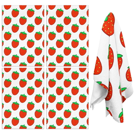 Strawberry Kitchen Towels Set of 2,Ultra Absorbent & Fast Drying Farmhouse Dish Towels 18x26 Inch,Decorative Hand Towels for Kitchen,Bathroom,Cooking,Baking,Housewarming Gift.
