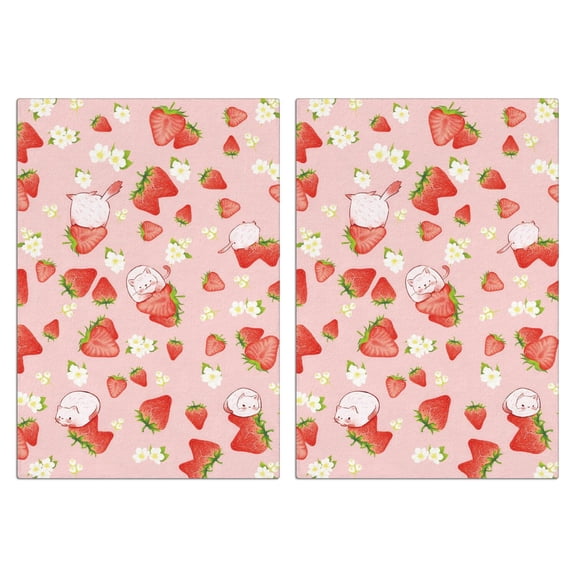 Strawberry Kitchen Towels Set of 2,Ultra Absorbent & Fast Drying Farmhouse Dish Towels 18x26 Inch, Decorative Hand Towels for Kitchen,Bathroom,Cooking,Baking,Housewarming Gift.