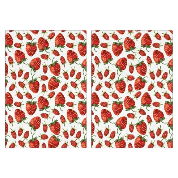 Strawberry Kitchen Towels Set Of 2, Absorbent and Soft Dish Towels for Farmhouse Decor, Country Kitchen.