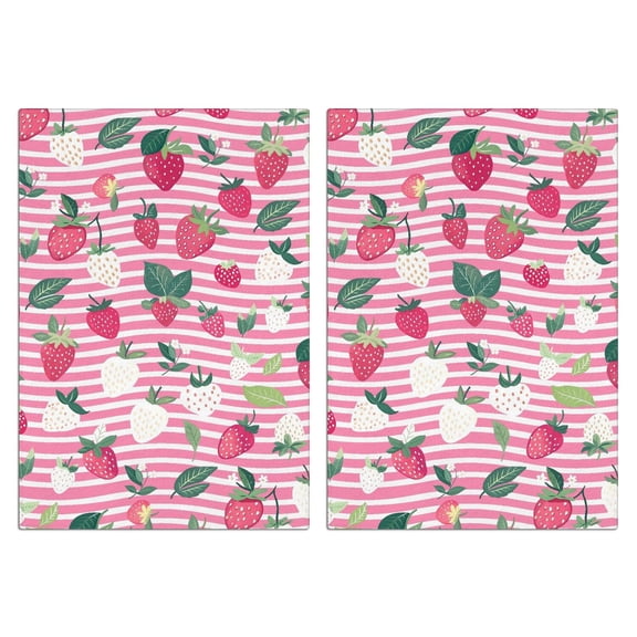 Strawberry Kitchen Towels Set Of 2, Absorbent and Soft Dish Towels for Farmhouse Decor, Country Kitchen.