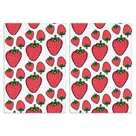 Strawberry Kitchen Towels Set Of 2, Absorbent and Soft Dish Towels for Farmhouse Decor, Country Kitchen.