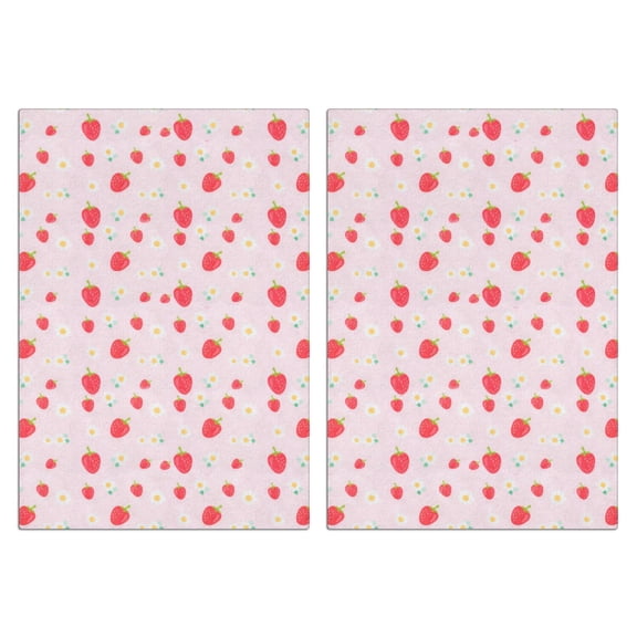 Strawberry Kitchen Towels Set Of 2, Absorbent and Soft Dish Towels for Farmhouse Decor, Country Kitchen.