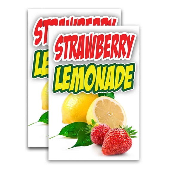 Strawberry Lemonade (24" X 36") Vinyl Decal Only (Pack of 2) |Sign|Sticker|Poster