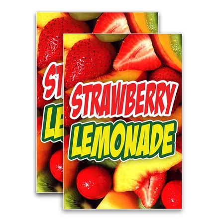 Strawberry Lemonade (24" X 36") Vinyl Decal Only (Pack of 2) |Sign|Sticker|Poster