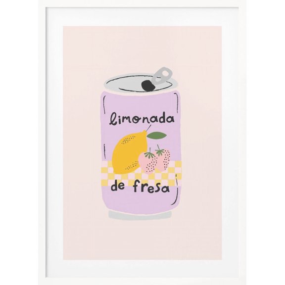 Strawberry Lemonade Framed Art Modern Wall Decor