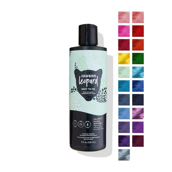 Strawberry Leopard Mint To Be Semi Permanent Conditioning Hair Color, Repairs and Rejuvenates Hair, All Hair Types and Textures, Vegan, Cruelty-Free, Gluten-Free, 8 Fl. Oz.
