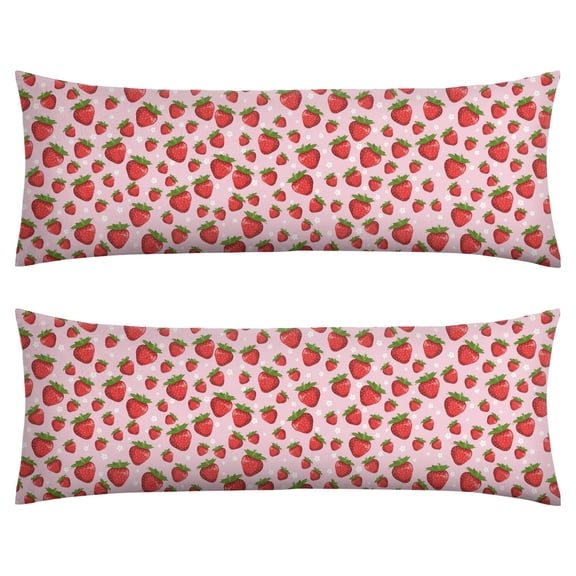 Strawberry Love Throw Pillow Cover I Love Strawberries! Red Berry & Flowers, Soft Velvet Fabric for Farmhouse, Boho Decor