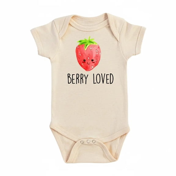 Strawberry Loved Newborn Baby Bodysuit