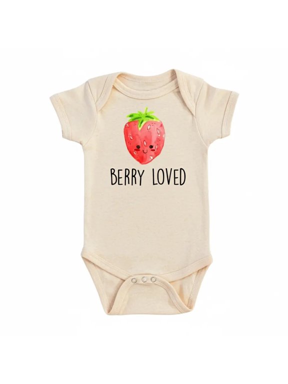 Strawberry Loved Newborn Baby Bodysuit