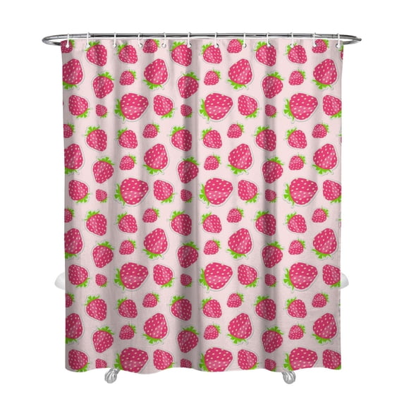 Strawberry Lover Shower Curtain 72x84 Inch Premium Fruity Bathroom Decor with Sweet Red Berries & Metal Grommets