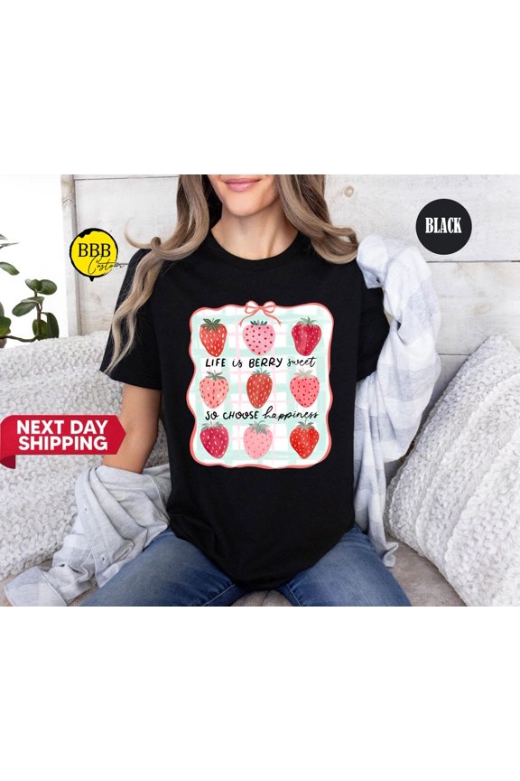 Strawberry Lover T-Shirt: Berry Sweet Coquette Tee Tshirt All Size S-5XL