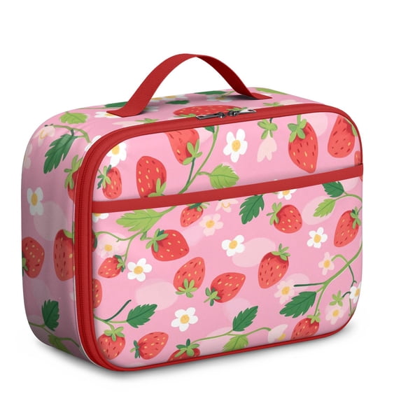 Strawberry Lunch Box Men Women Insulated Lunch Cooler Bag Lining Portable Lightweight Lunch Cooler Bag for Daily Use Office