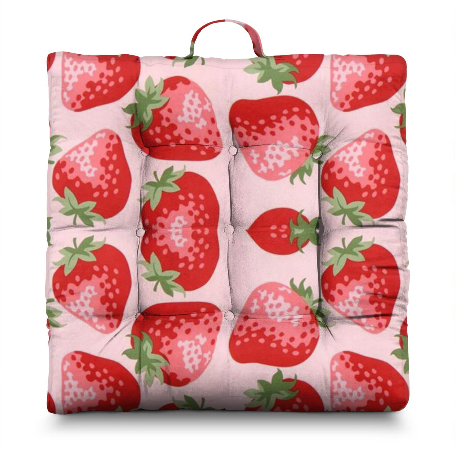 Strawberry Meditation Pillow – 22x22 Inch Large Floor Cushion