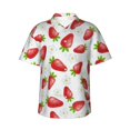 thumbnail image 1 of Strawberry Hawaiian Shirts For Men, Summer Short-Sleeve Relaxed-Fit Button-Down Shirts Xx-Large, 1 of 6