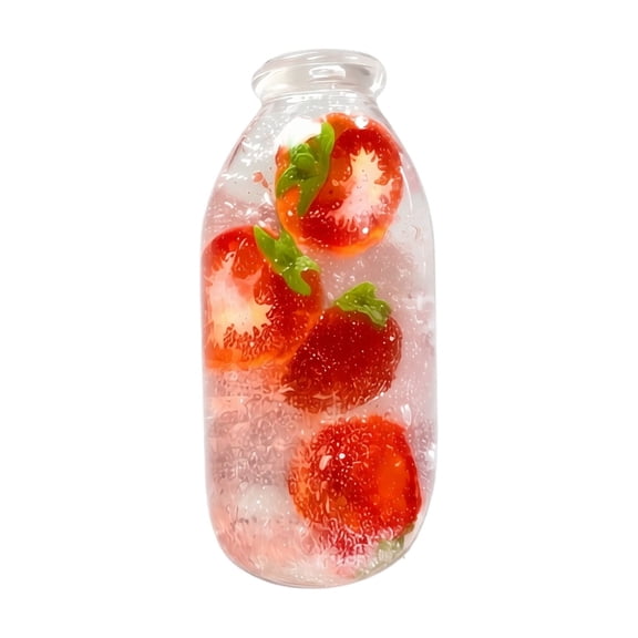 Strawberry Milk Bottle Squishy, Pink Strawberry Milk Bottle Liquid Filled Squeeze Toy, Cute Drink Stress Ball Fidget Toys for Anxiety Relief, Party Favors & Holiday Gifts