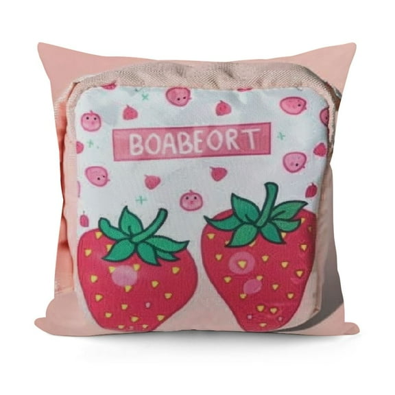 Strawberry Milk Plush Pillow, Stuffed Food Plushies, Cute Milk Toy for Kids