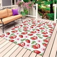 thumbnail image 1 of Strawberry Outdoor Rug for Patio/Deck/Porch, Non-Slip Large Area Rug 4 x 6 Ft, Tropical Summer Red Fruit Cherry Blossoms Indoor Outdoor Rugs Washable Area Rugs, Reversible Camping Rug Carpet Runner, 1 of 8