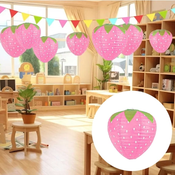 Strawberry Paper For Strawberry Themed Decor Girls Room Decorations Kids Birthday Red And Hanging Ornaments