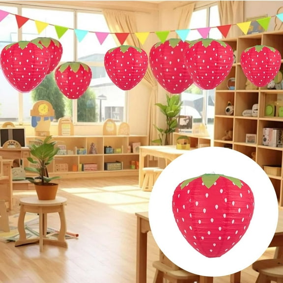 Strawberry Paper For Strawberry Themed Decor Girls Room Decorations Kids Birthday Red And Hanging Ornaments