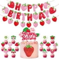 thumbnail image 1 of Strawberry Party Decorations Happy Birthday Strawberry Theme Party Hanging Decorations Girls Birthday Party Supplies, 1 of 5