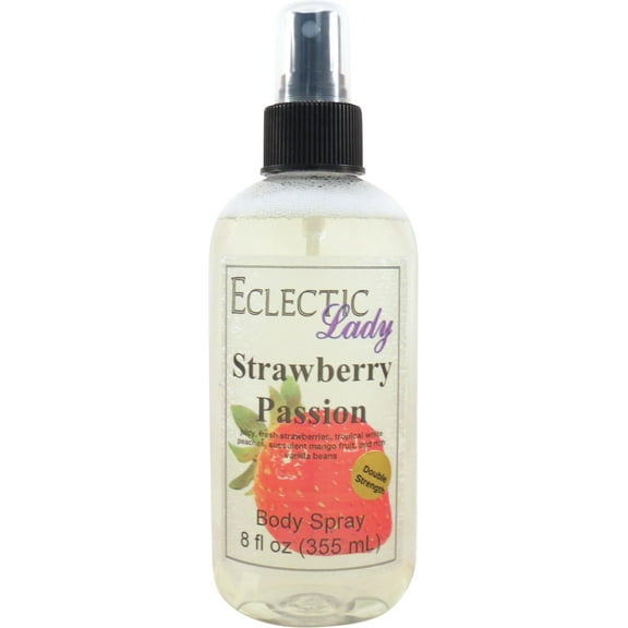 Strawberry Passion Body Spray, Eclectic Lady, Hydrating Mist, Unisex (Double Strength), 8 oz