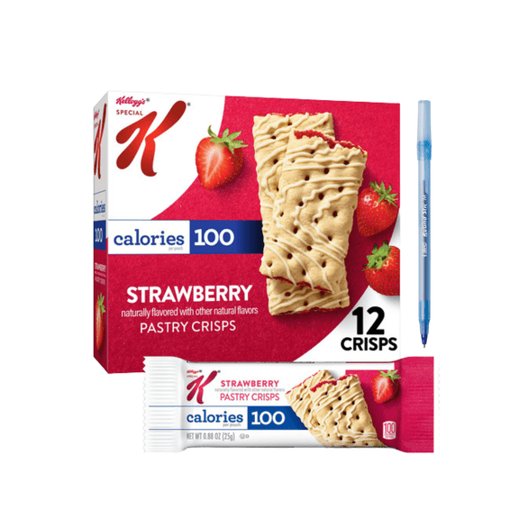 Strawberry Pastry Crisps 100 Calorie Snacks Bars  12 ct