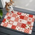 thumbnail image 1 of Strawberry Patchwork Bathroom Mat 2x3 FT, Non Slip Small Kitchen Mat, Red Farmhouse Love Hearts Plaid Washable Soft Backed Front Door Throw Rug Non-Shedding Indoor Outdoor Doormat for Entryway Sink, 1 of 7