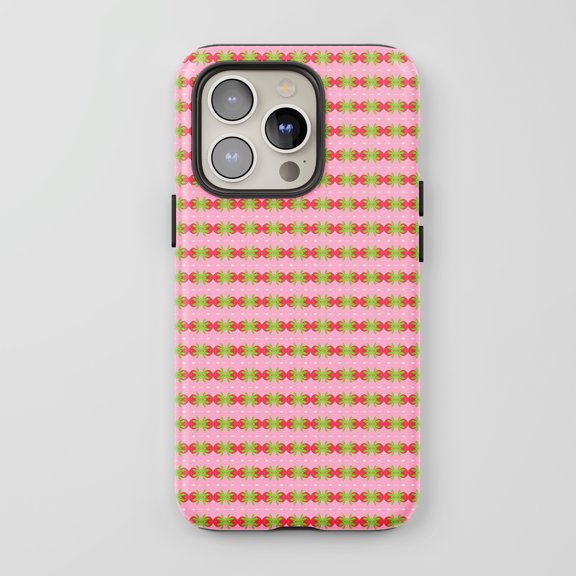Strawberry Pattern For All iPhone Series Protective Phone Case Cute Pink