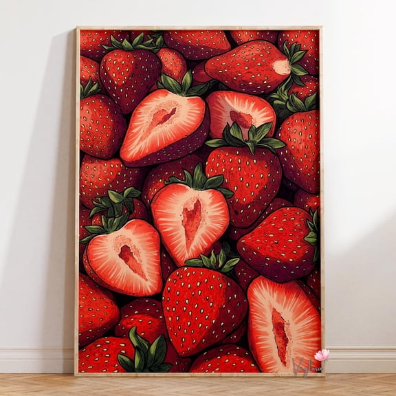 Strawberry Pattern Fruit Kitchen Wall Decor
