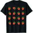 thumbnail image 1 of Strawberry Pattern Fruit Lover Fruitarian Berry Strawberries T-Shirt, 1 of 2