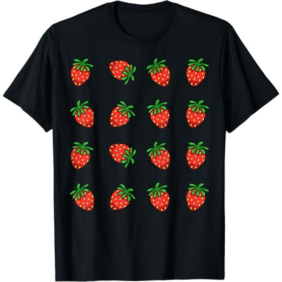 Strawberry Pattern Fruit Lover Fruitarian Berry Strawberries T-Shirt