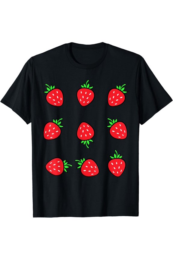 Strawberry Pattern Fruit Lover Fruitarian Berry Strawberries T-Shirt