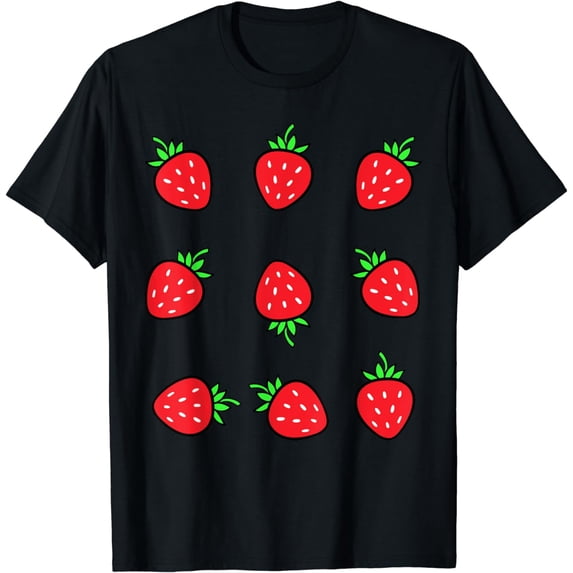 Strawberry Pattern Fruit Lover Fruitarian Berry Strawberries T-Shirt