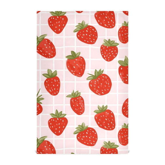 Strawberry Pattern Kitchen Towels Waffle Weave Decorative Tea Towels Multi Use Dishcloths 28x18in