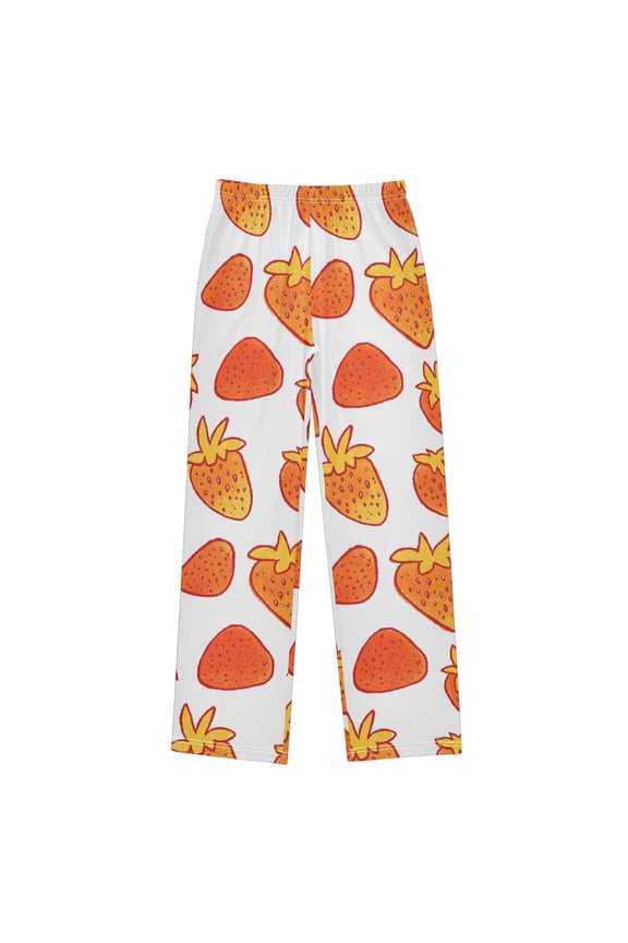 Strawberry Pattern Pajama Pants Soft Lightweight Lounge Pants Bottoms Sleep Pants Warm Comfy