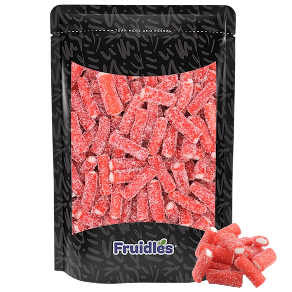 Strawberry Pencil Bites Gummies, Soft, And Sweet Red Licorice Bites