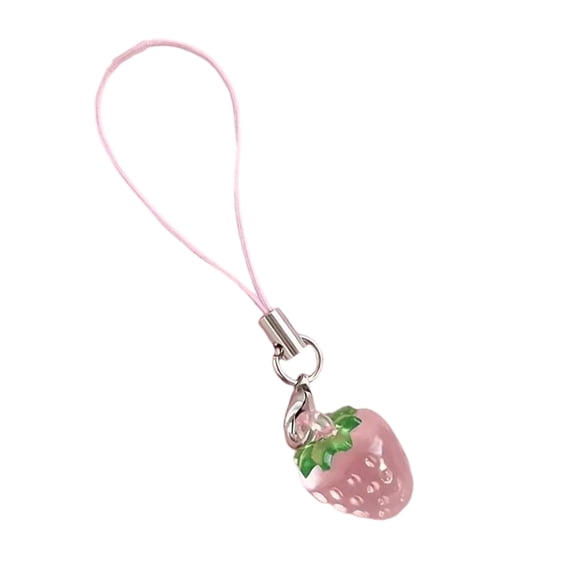 Strawberry Pendant Keychain Stylish Fruit Keyring Accessory Mobile Lanyard Accessories Holder for Everyday Use