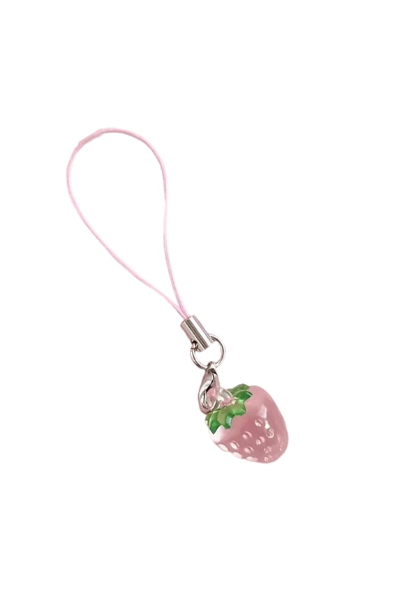 Strawberry Pendant Keychain Stylish Fruit Keyring Accessory Mobile Lanyard Accessories Holder for Everyday Use