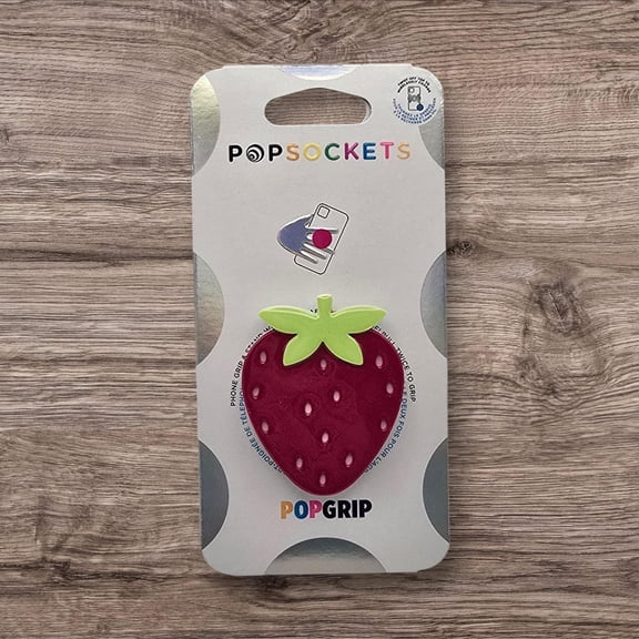 Strawberry Phone Grip: 3D Printed or Resin - Personalized Pop Grip