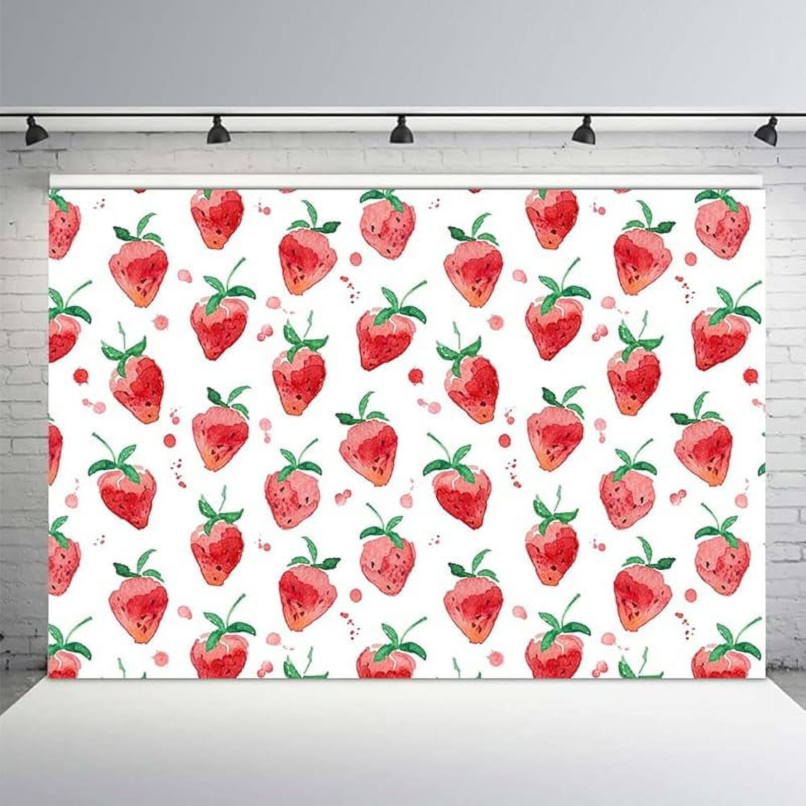 DIY Strawberry Theme Garland - 2 Strands Paper Hanging Banner For Baby Girl First Birthday, Baby Shower Decor