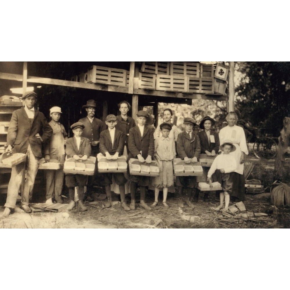 Strawberry Pickers 1916. Na Group Of Strawberry Pickers On Clagett And