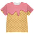 thumbnail image 1 of Strawberry Pink Melting Ice Cream Cone All Over Youth T Shirt Multi YXL, 1 of 2