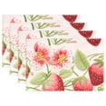thumbnail image 1 of Strawberry Plants 4 PCs Placemats Set Linen Non-Slip Table Mat Rectangular Washable for Dining Kitchen Party 12"x18", 1 of 8