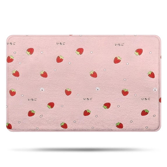 Strawberry Plants Fruit Bathroom Rugs Mat,Non Slip Microfiber Bathroom Rug,Rubber Backing,Soft Bathroom Mats for Bathroom Floor,Tub and Shower,20x32in(50x80cm)