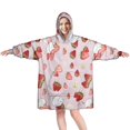 thumbnail image 1 of Strawberry Plants Fruit Cat Flower Wearable Oversized Blanket,Wearable Blanket Hoodie for Adults,Cozy Hooded Blankets with Super Pockets,Super Warm Fuzzy Pullover for Women & Men, 1 of 6
