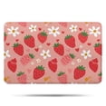 thumbnail image 1 of Strawberry Plants Fruit Flower Heart Bathroom Rugs Mat,Non Slip Microfiber Bathroom Rug,Rubber Backing,Soft Bathroom Mats for Bathroom Floor,Tub and Shower,17x27in(43x68cm), 1 of 5